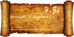 Hornyák Zsanett névjegykártya